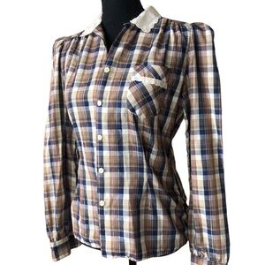 VTG Underground SF San Francisco Plaid a button Up Sz M